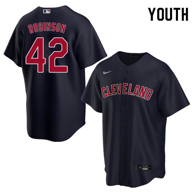 Nike Youth #42 Jackie Robinson Cleveland Indians Baseball Jerseys Sale-Navy - Click Image to Close